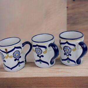 Mexican Mug talavera Mug Large , Talavera Puebo Tea/Coffee 6 inch tall set of 3